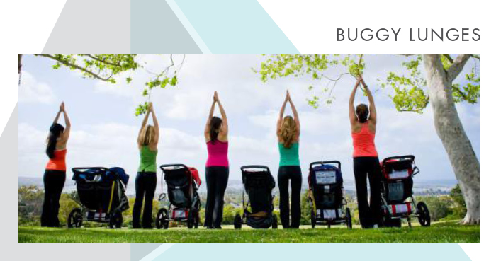 Postnatal exercise with baby and buggy