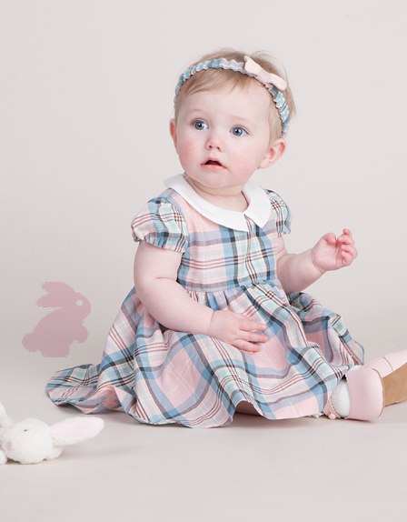 Pink tartan baby dress - Easter crafts & outfits for baby