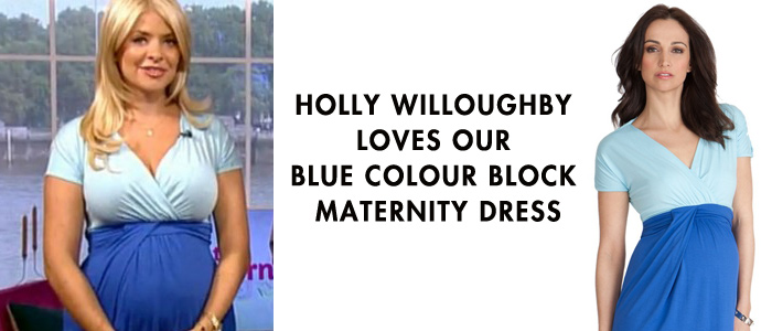 Holly Willoughby loves our blue colour block maternity dress