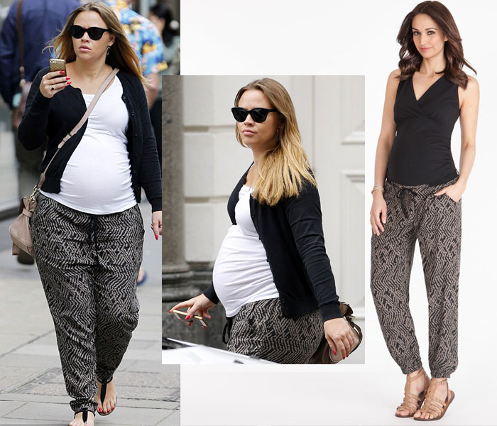 Kimberley Walsh wears Seraphine maternity trousers