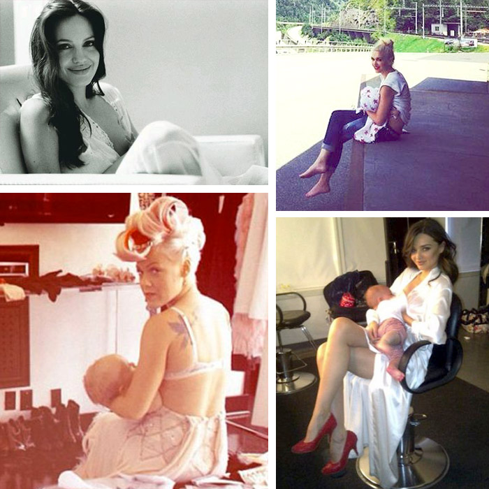Celebrity mums breastfeed their babies