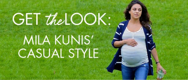 Mila Kunis wears Seraphine maternity clothes