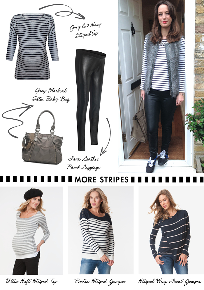 Lynda Bell's maternity style in stripes