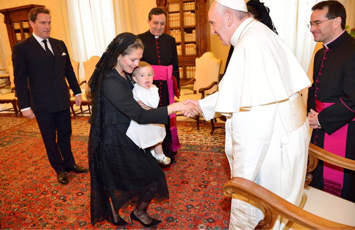 Princess Madeleine meets the Pope