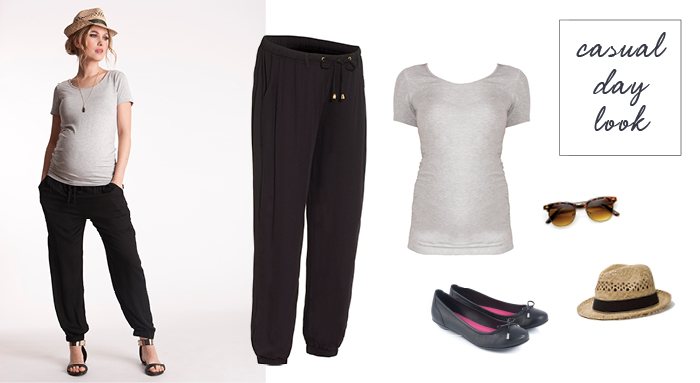 Black slouchy maternity trousers