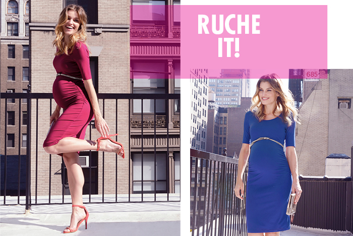Ruched maternity dresses