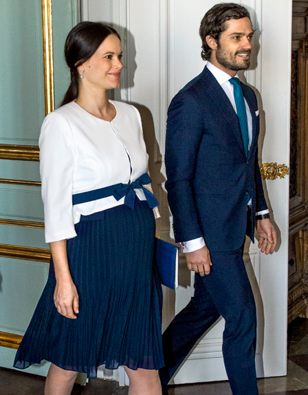 Princess Sofia of Sweden wears Seraphine maternity dress