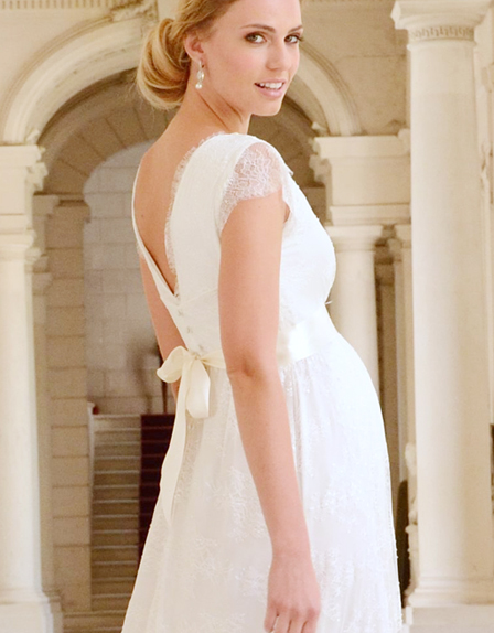 Stunning maternity wedding dress by Seraphine v back
