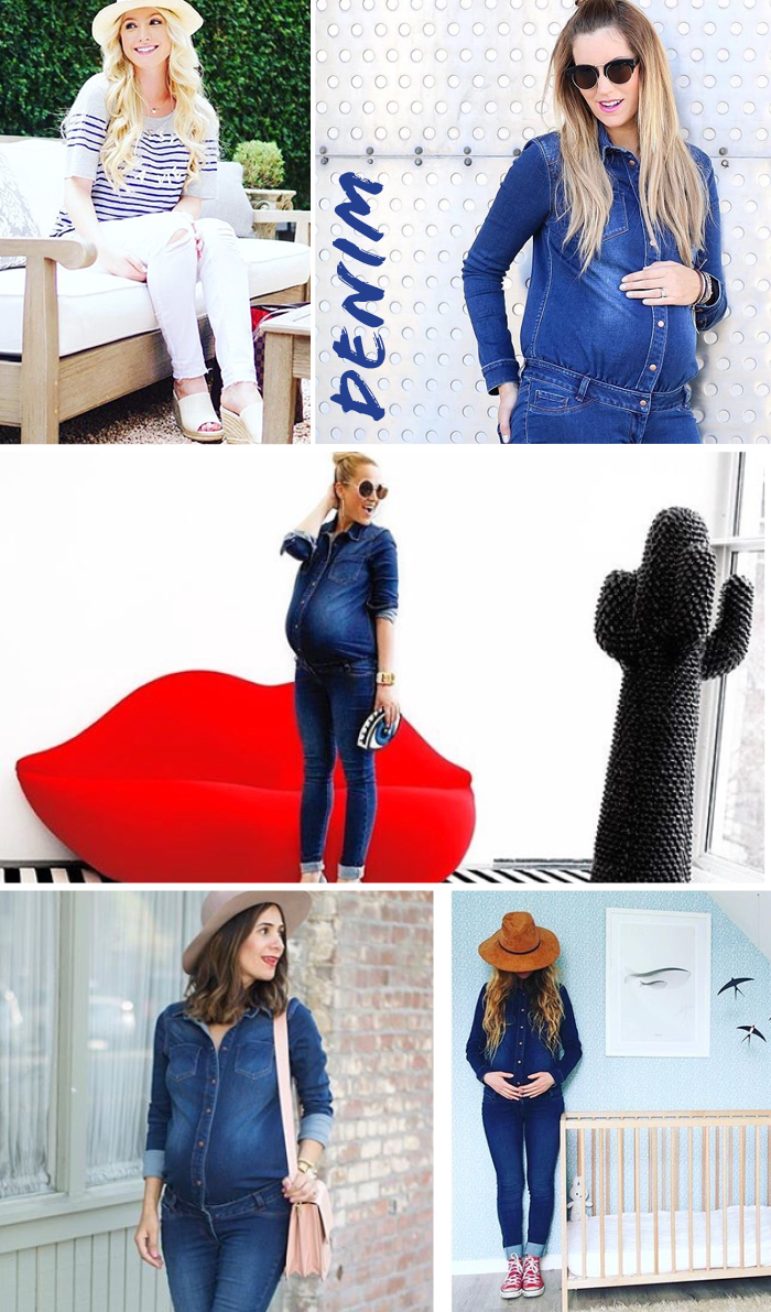 Maternity jeans and denim styles