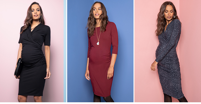 Ruched maternity dresses for the second trimester