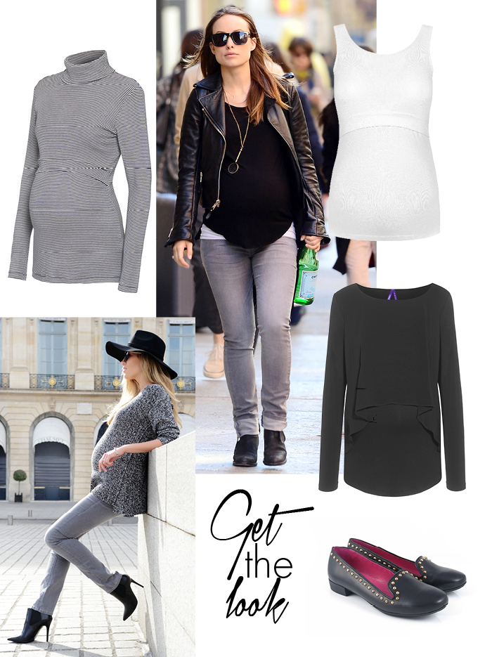 Olivia Wilde wears grey maternity jeans - get the look