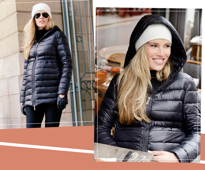 Winter trend: Sports luxe maternity down jacket