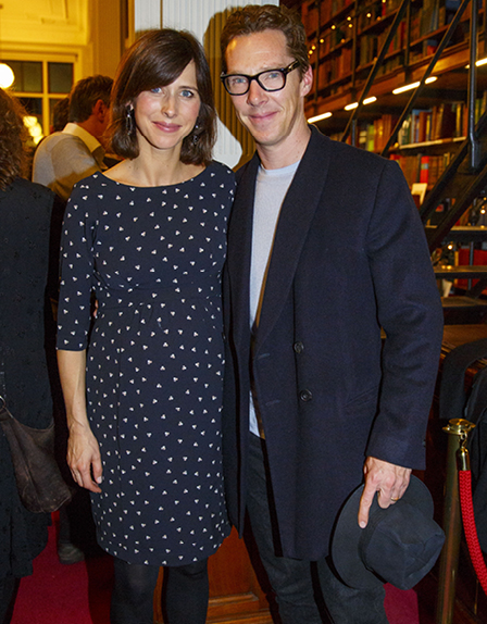 Sophie Hunter wears Seraphine maternity dress with Benedict Cumberbatch
