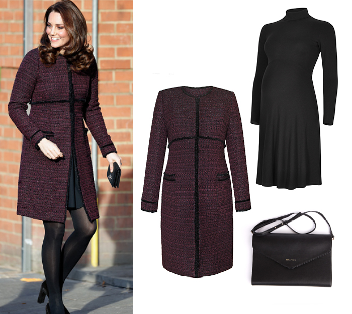 The Duchess of Cambridge wears a Seraphine maternity coat