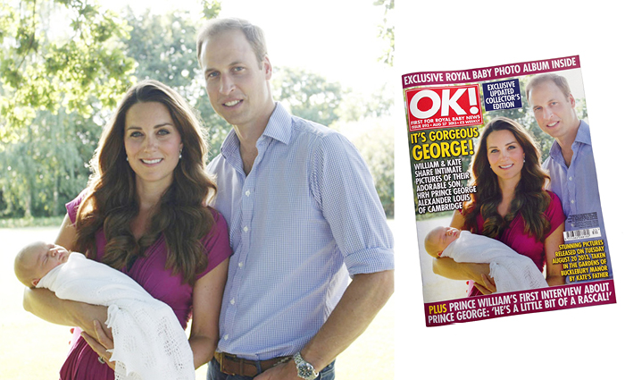 The Duchess of Cambridge wears a Seraphine Dress in the first official pictures with Prince George