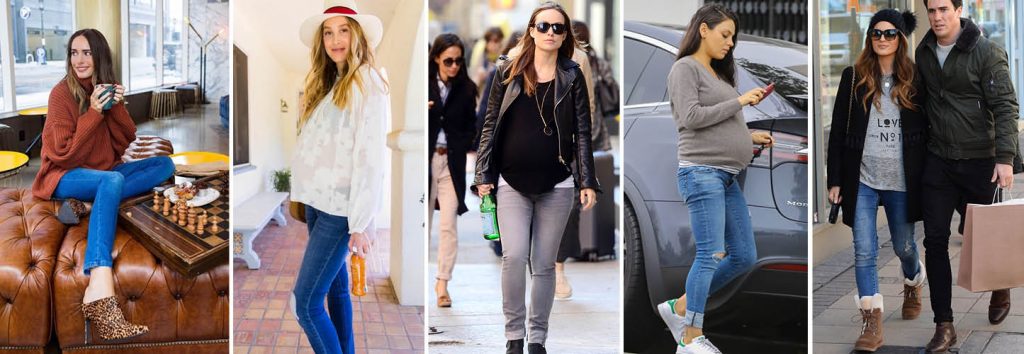 pregnant celebrities wearing Seraphine maternity jeans