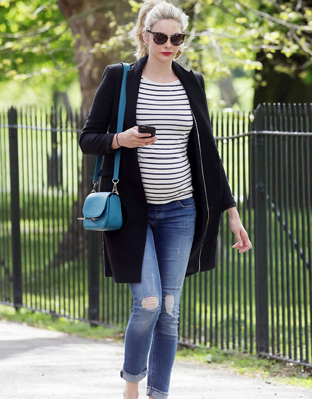 Tamsin Egerton wears Seraphine maternity jeans