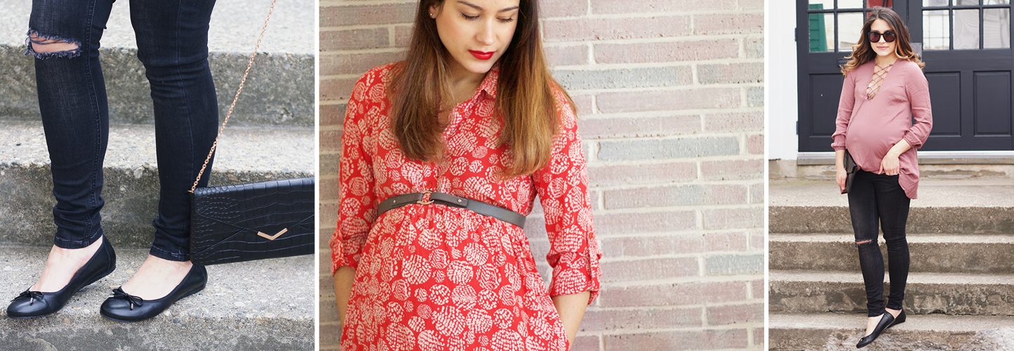 Pregnant fashion blogger styles Seraphine maternity clothes