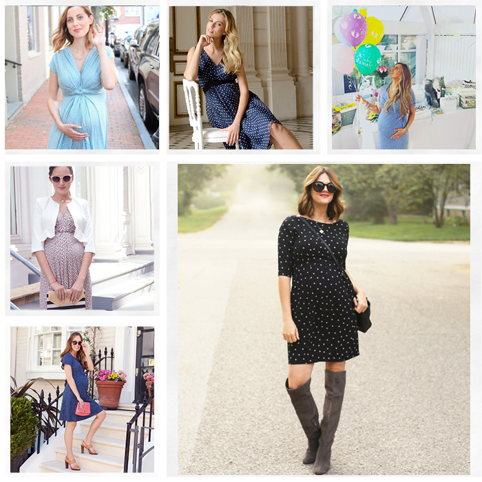 Polka dot maternity dresses by Seraphine