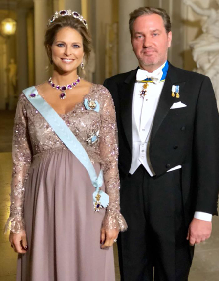 Princess Madeleine's bespoke Seraphine maternity gown