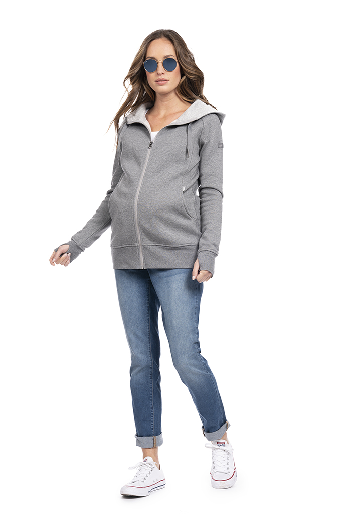 Seraphine 3 in 1 Maternity Hoodie styled for pregnancy