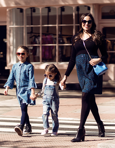 mum Zabeena wears Seraphine & walks with her 2 daughters