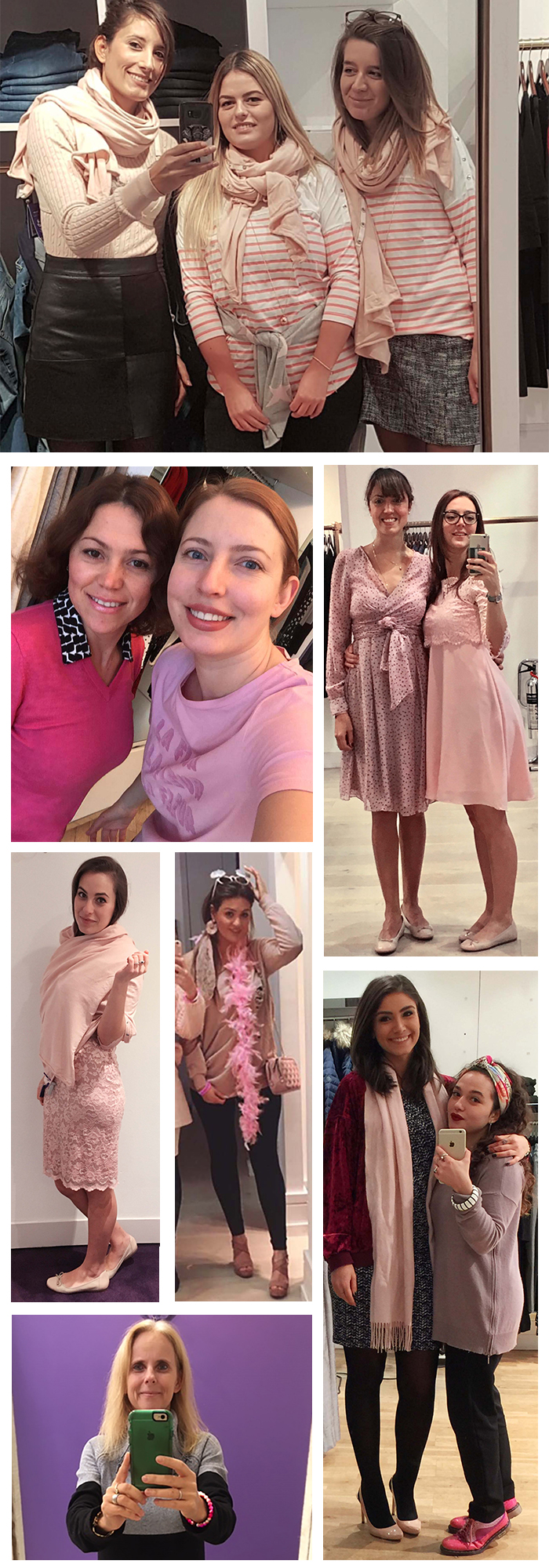 Seraphine store staff wear pink for charity