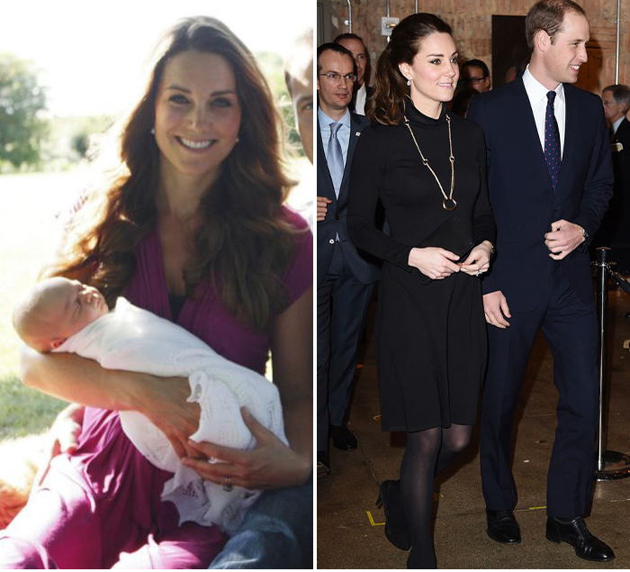 The Duchess of Cambridge wearing Seraphine maternity dresses