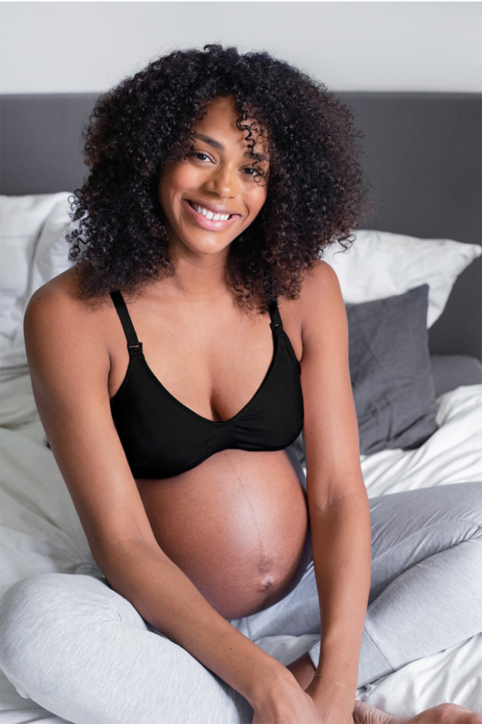 World Breastfeeding Week - pregnant mother wearing a Seraphine bra
