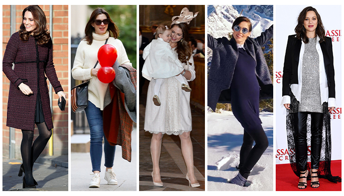 Pregnant celebrities wearing Seraphine maternity clothes